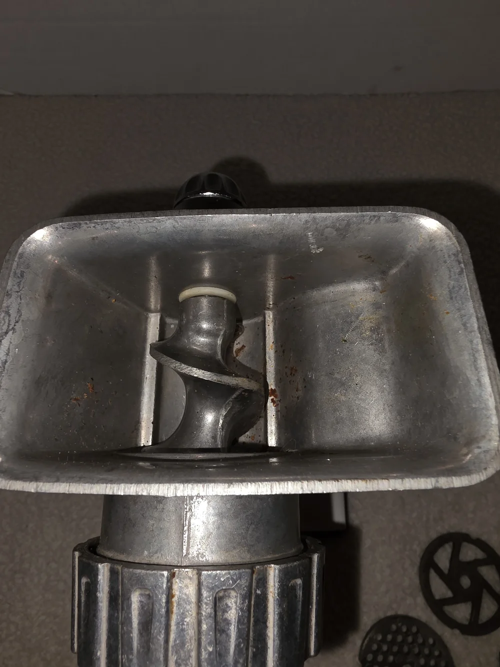Rival White Manual Meat Grinder with Stainless Components